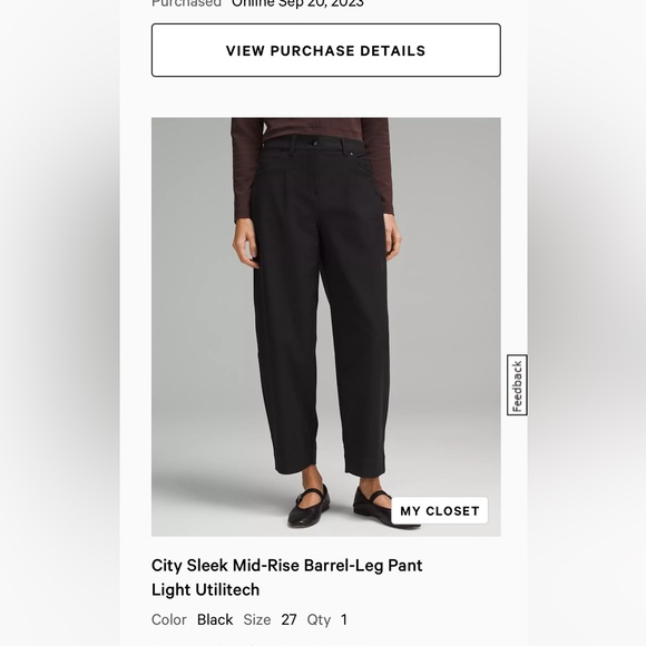 Lululemon City Sleek Barrel-Leg Pant - Picture 3 of 3